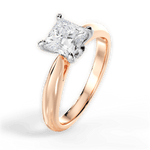 Beverly Princess Cut Lab Grown Diamond 18Kt Rose Gold Engagement Ring - View 2