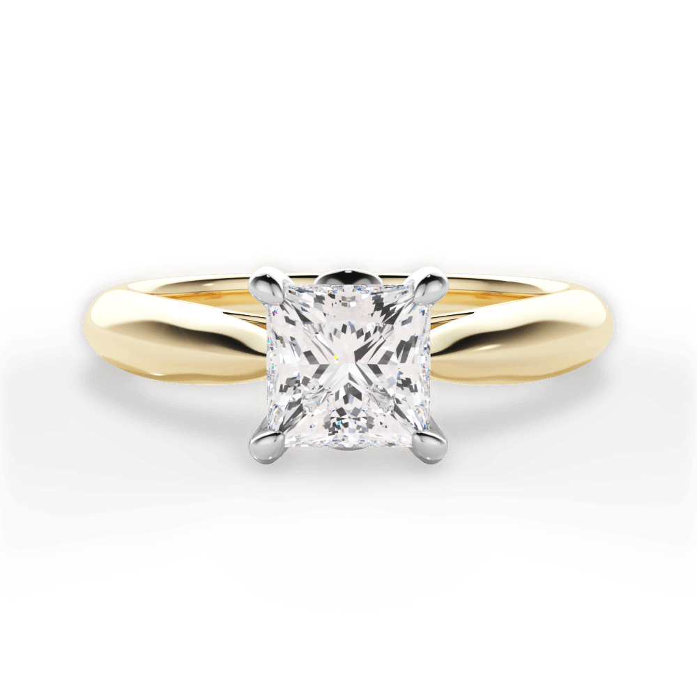 Beverly Princess Cut Lab Grown Diamond 18Kt Yellow Gold Engagement Ring