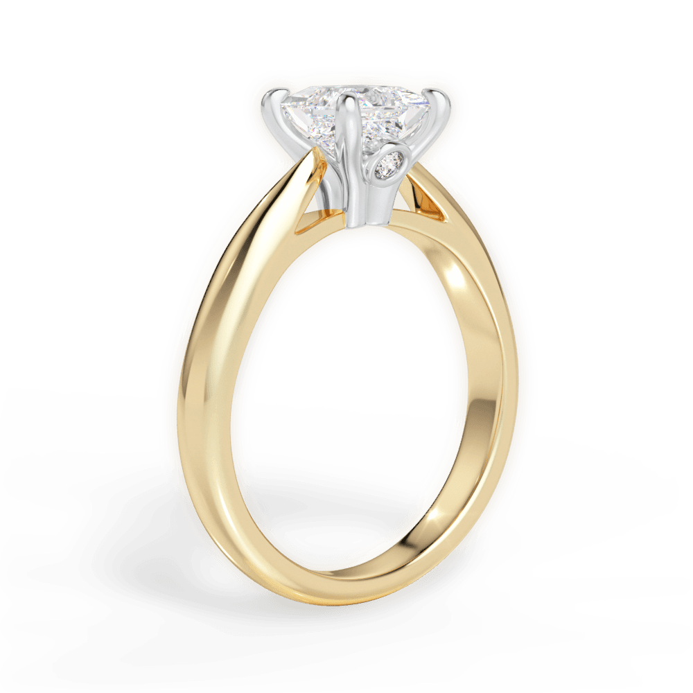 Beverly Princess Cut Lab Grown Diamond 18Kt Yellow Gold Engagement Ring - View 3