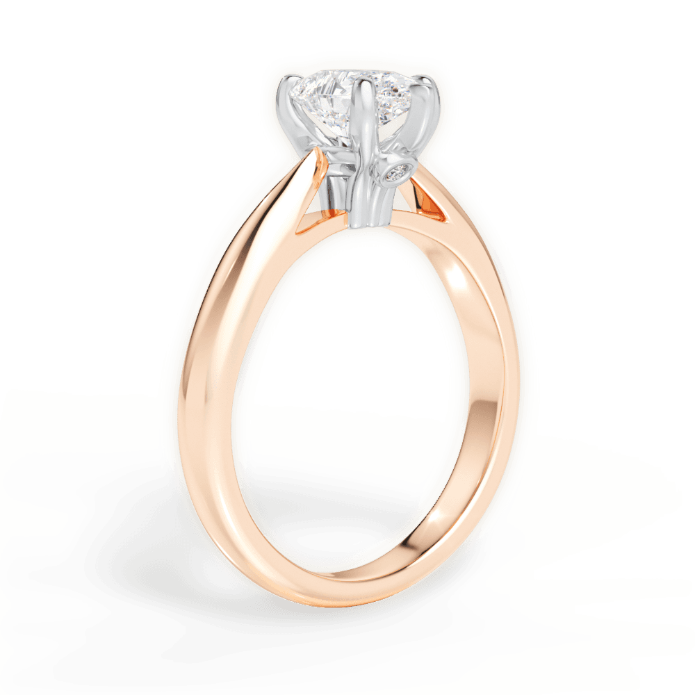 Beverly Pear Cut Lab Grown Diamond 18Kt Rose Gold Engagement Ring - View 2