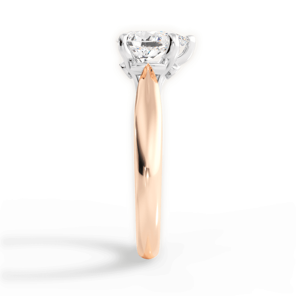Beverly Pear Cut Lab Grown Diamond 18Kt Rose Gold Engagement Ring - View 3