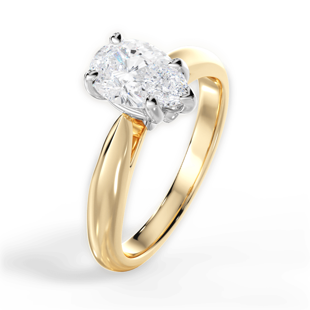 Beverly Pear Cut Lab Grown Diamond 18Kt Yellow Gold Engagement Ring - View 4