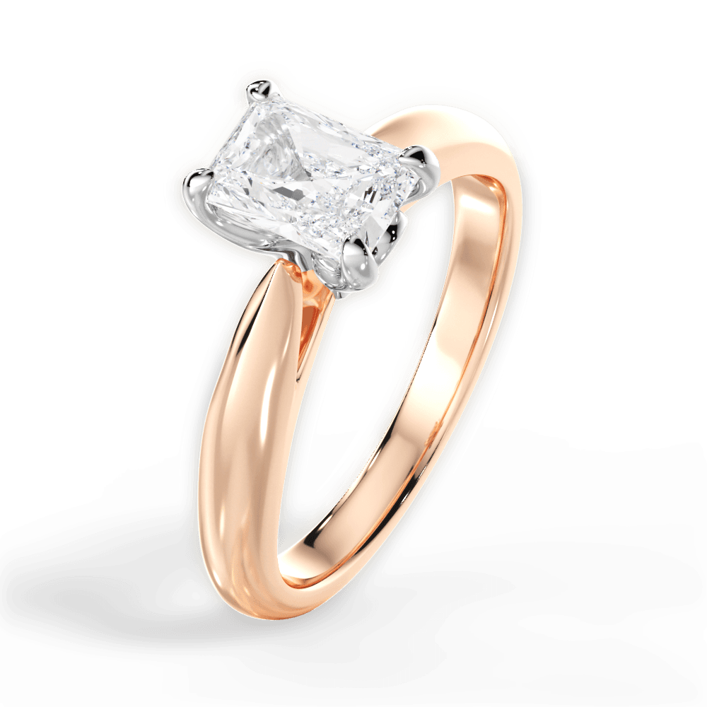 Beverly Radiant Cut Lab Grown Diamond 18Kt Rose Gold Engagement Ring - View 3