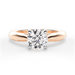Beverly Round Cut Lab Grown Diamond 18Kt Rose Gold Engagement Ring