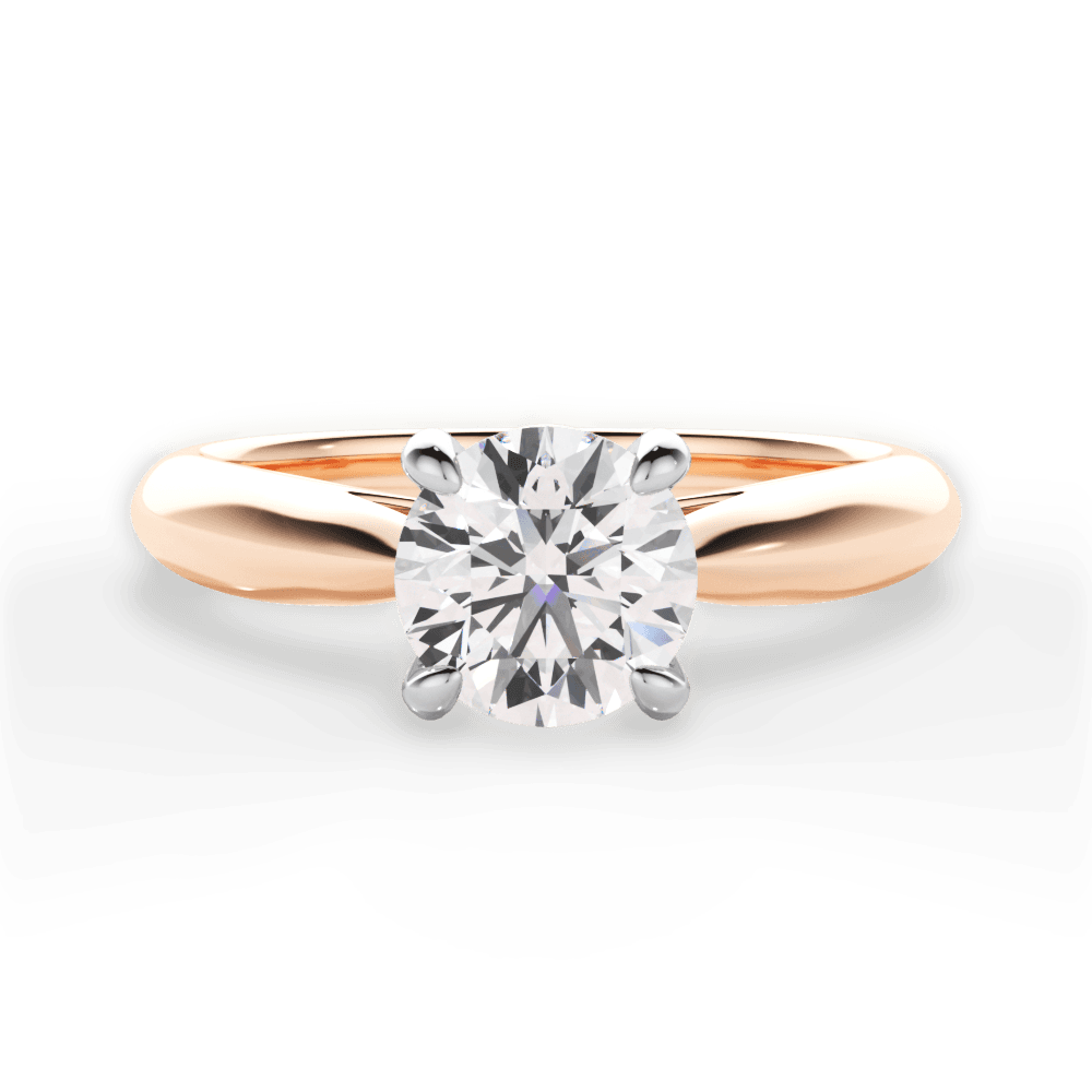 Beverly Round Cut Lab Grown Diamond 18Kt Rose Gold Engagement Ring