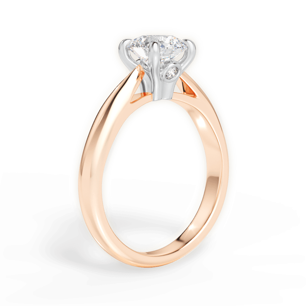 Beverly Round Cut Lab Grown Diamond 18Kt Rose Gold Engagement Ring - View 4