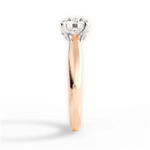 Beverly Round Cut Lab Grown Diamond 18Kt Rose Gold Engagement Ring - View 3