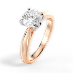 Beverly Round Cut Lab Grown Diamond 18Kt Rose Gold Engagement Ring - View 2