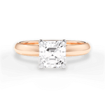 Aria Asscher Cut Lab Grown Diamond 18Kt Rose Gold Engagement Ring