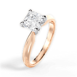 Aria Asscher Cut Lab Grown Diamond 18Kt Rose Gold Engagement Ring - View 4