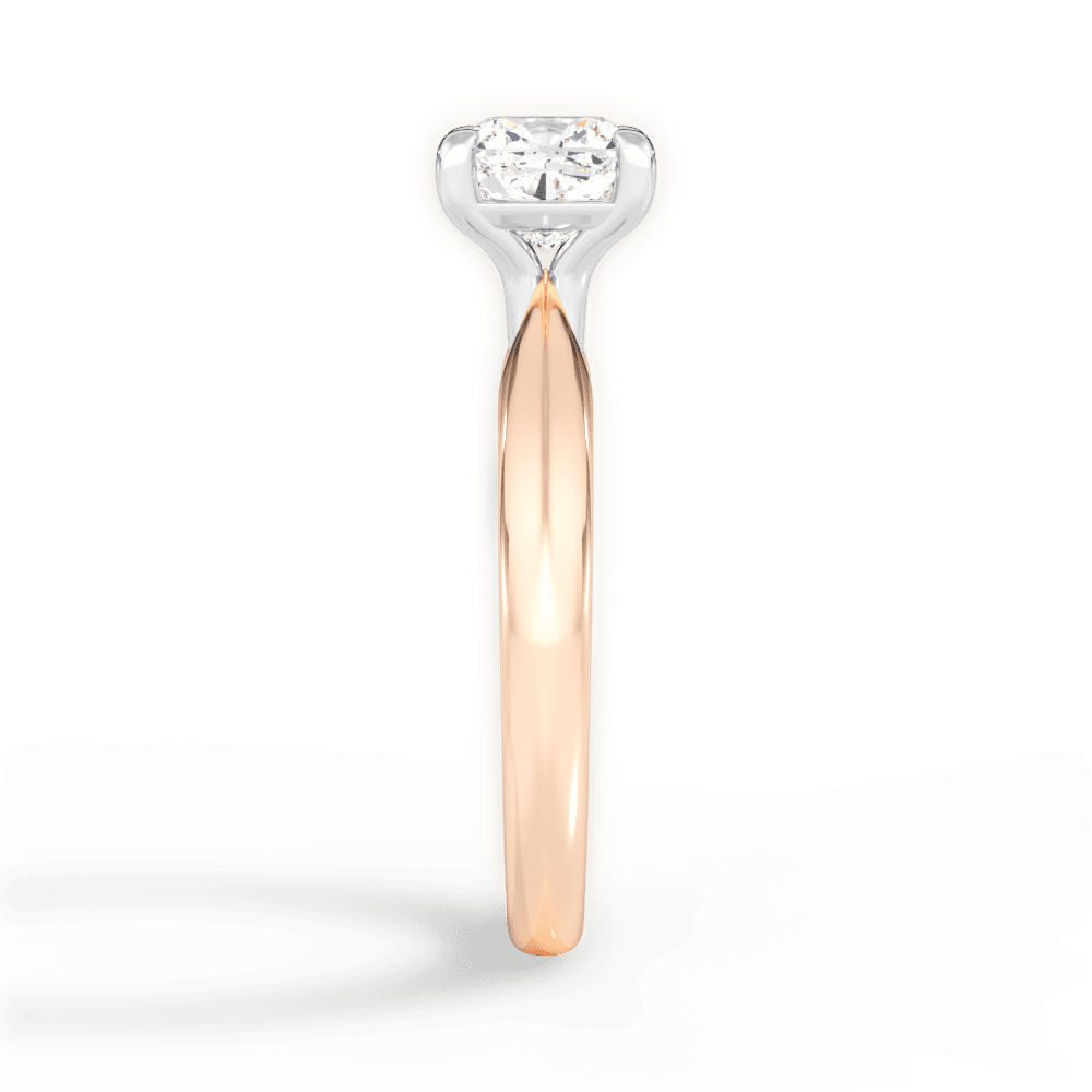 Aria Cushion Cut Lab Grown Diamond 18Kt Rose Gold Engagement Ring - View 2