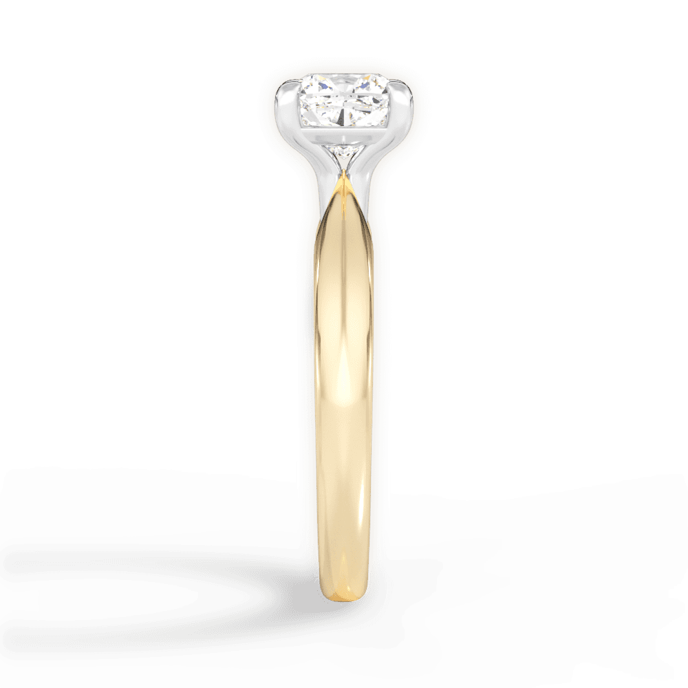 Aria Cushion Cut Lab Grown Diamond 18Kt Yellow Gold Engagement Ring - View 3