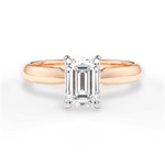 Aria Emerald Cut Lab Grown Diamond 18Kt Rose Gold Engagement Ring