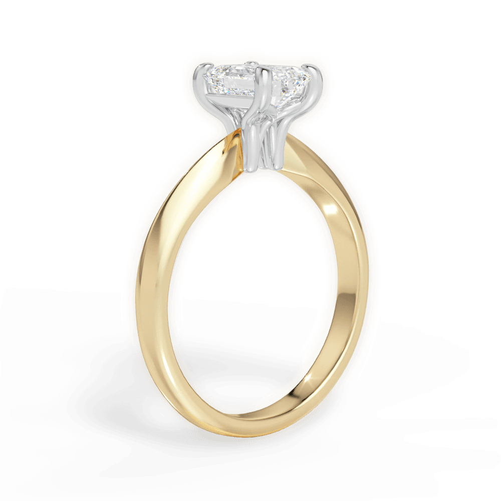 Aria Emerald Cut Lab Grown Diamond 18Kt Yellow Gold Engagement Ring - View 4