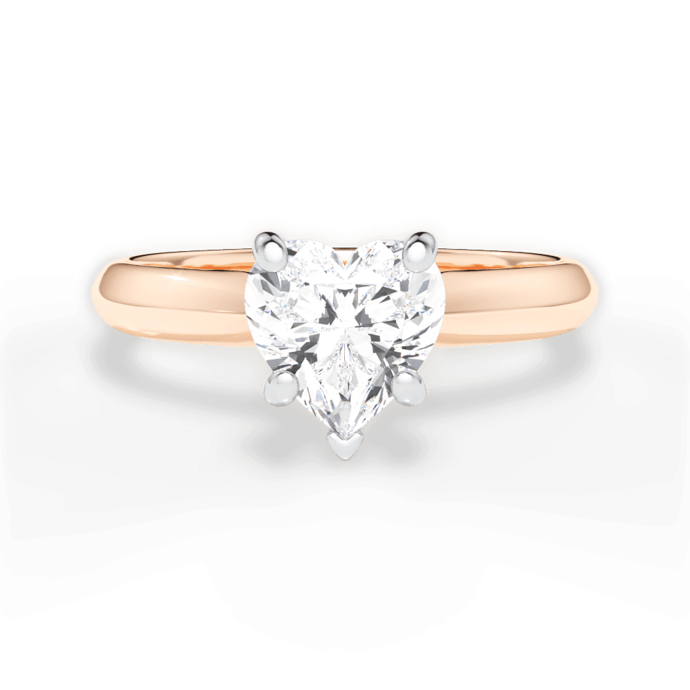 Aria Heart Cut Lab Grown Diamond 18Kt Rose Gold Engagement Ring