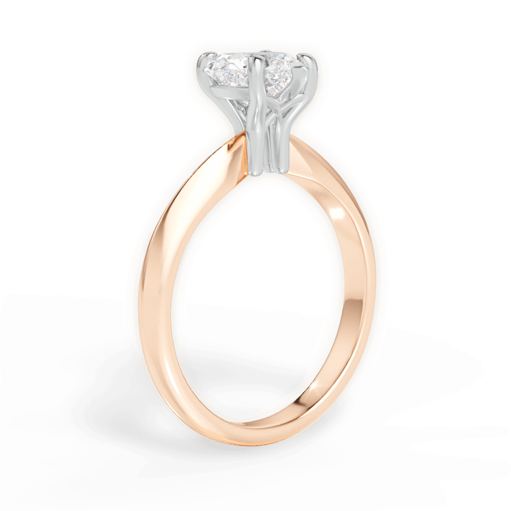 Aria Heart Cut Lab Grown Diamond 18Kt Rose Gold Engagement Ring - View 2