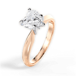 Aria Heart Cut Lab Grown Diamond 18Kt Rose Gold Engagement Ring - View 3