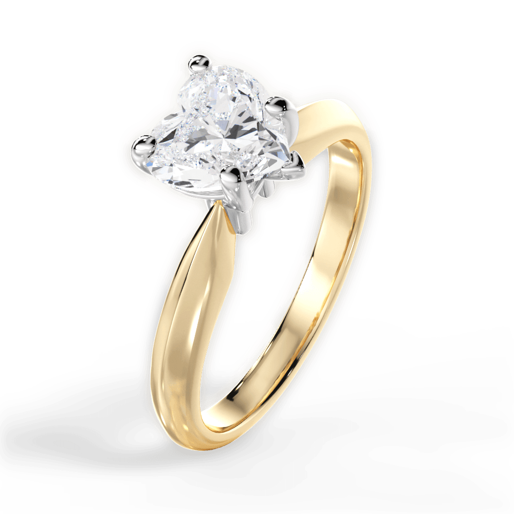 Aria Heart Cut Lab Grown Diamond 18Kt Yellow Gold Engagement Ring - View 3