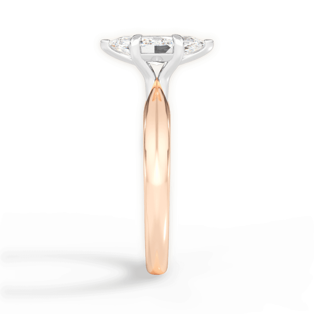 Aria Marquise Cut Lab Grown Diamond 18Kt Rose Gold Engagement Ring - View 3