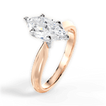 Aria Marquise Cut Lab Grown Diamond 18Kt Rose Gold Engagement Ring - View 4