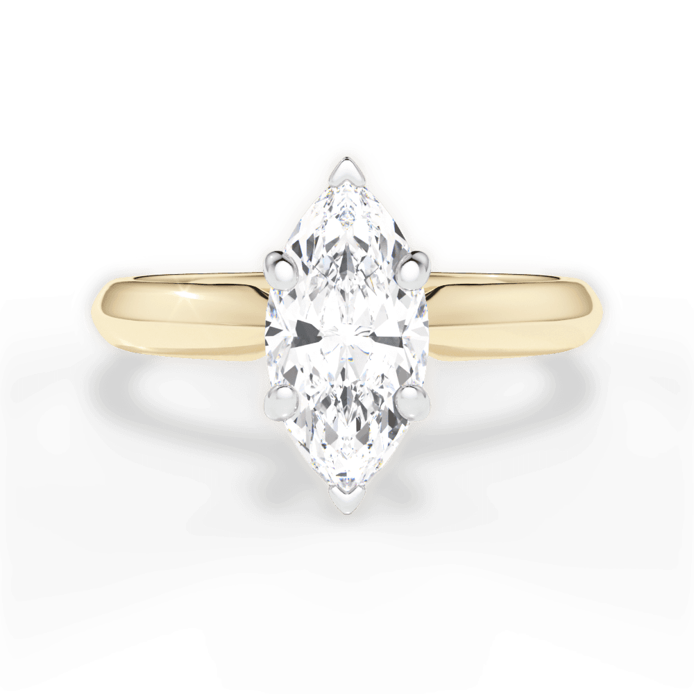 Aria Marquise Cut Lab Grown Diamond 18Kt Yellow Gold Engagement Ring