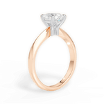 Aria Oval Cut Lab Grown Diamond 18Kt Rose Gold Engagement Ring - View 4