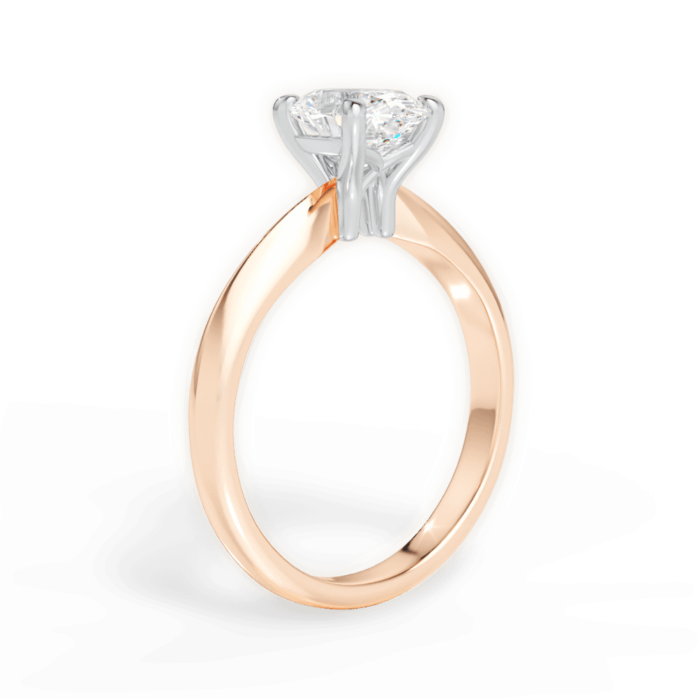 Aria Oval Cut Lab Grown Diamond 18Kt Rose Gold Engagement Ring - View 4
