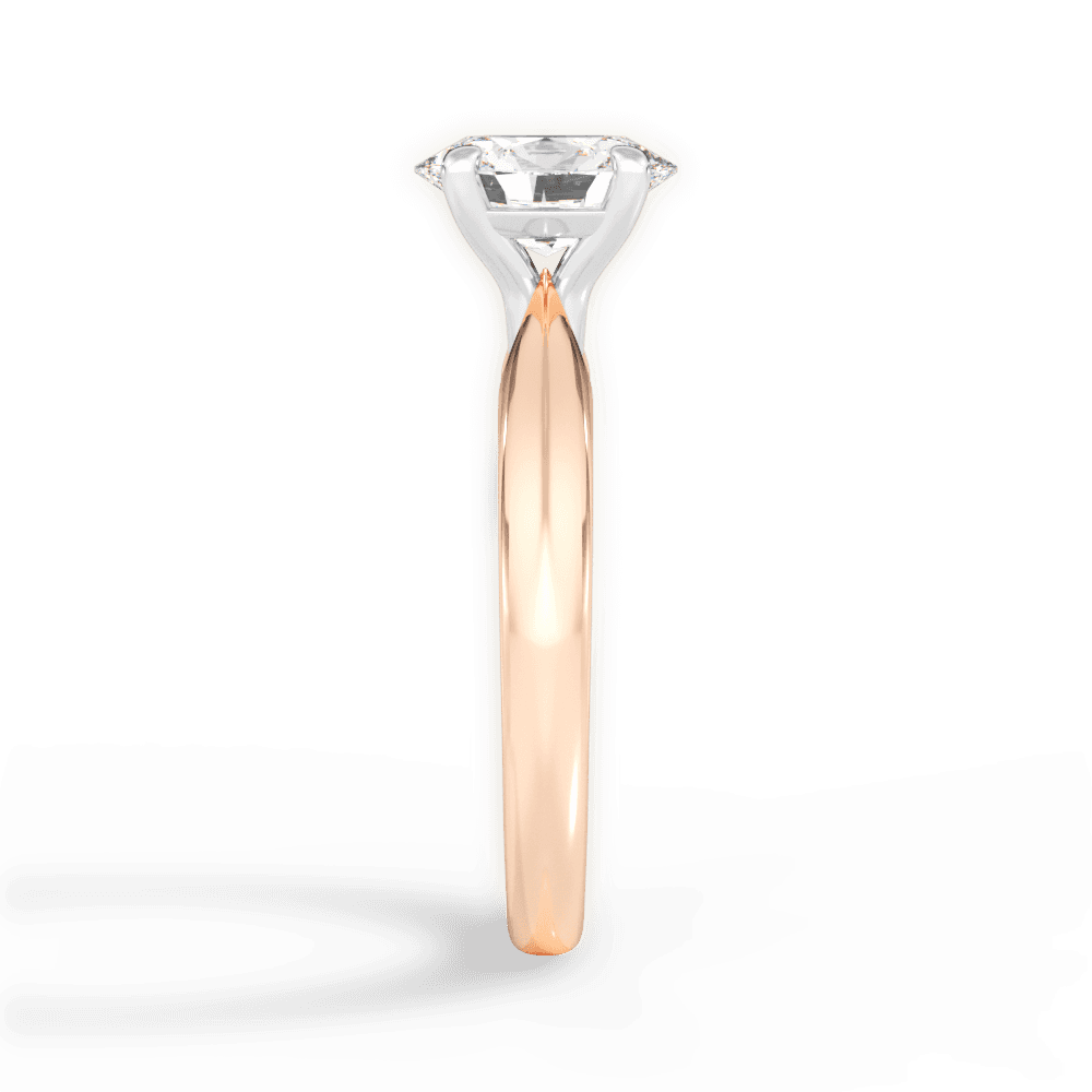 Aria Oval Cut Lab Grown Diamond 18Kt Rose Gold Engagement Ring - View 2