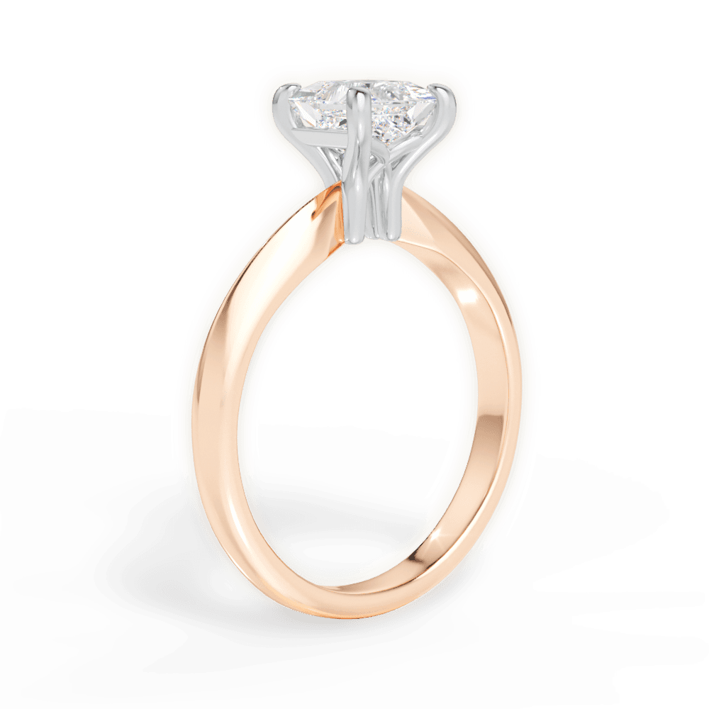 Aria Princess Cut Lab Grown Diamond 18Kt Rose Gold Engagement Ring - View 2