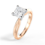 Aria Princess Cut Lab Grown Diamond 18Kt Rose Gold Engagement Ring - View 3