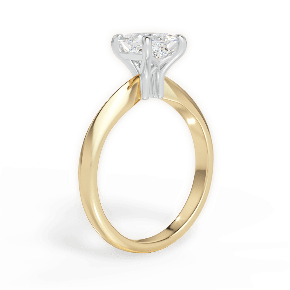 Aria Princess Cut Lab Grown Diamond 18Kt Yellow Gold Engagement Ring - View 3