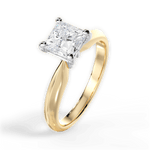 Aria Princess Cut Lab Grown Diamond 18Kt Yellow Gold Engagement Ring - View 2