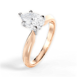 Aria Pear Cut Lab Grown Diamond 18Kt Rose Gold Engagement Ring - View 3