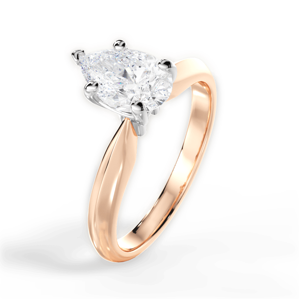 Aria Pear Cut Lab Grown Diamond 18Kt Rose Gold Engagement Ring - View 3