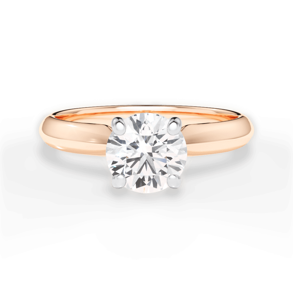 Aria Round Cut Lab Grown Diamond 18Kt Rose Gold Engagement Ring