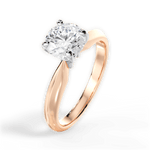 Aria Round Cut Lab Grown Diamond 18Kt Rose Gold Engagement Ring - View 4