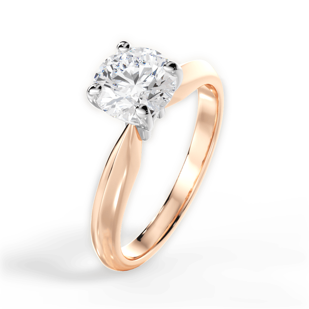 Aria Round Cut Lab Grown Diamond 18Kt Rose Gold Engagement Ring - View 4