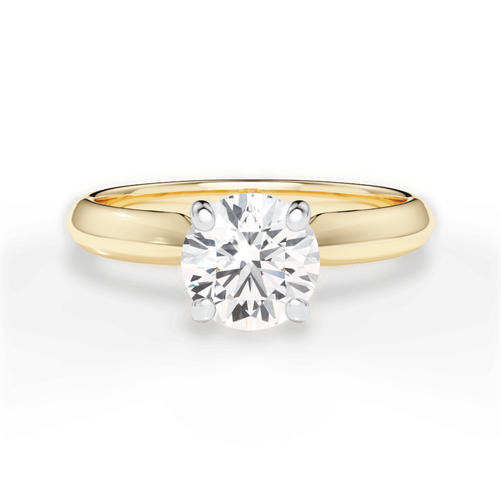Aria Round Cut Lab Grown Diamond 18Kt Yellow Gold Engagement Ring