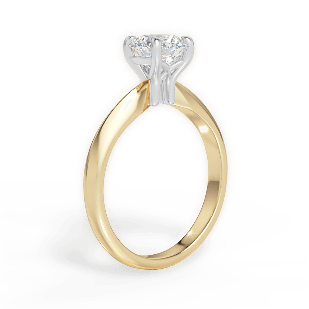 Aria Round Cut Lab Grown Diamond 18Kt Yellow Gold Engagement Ring - View 3