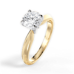 Aria Round Cut Lab Grown Diamond 18Kt Yellow Gold Engagement Ring - View 4