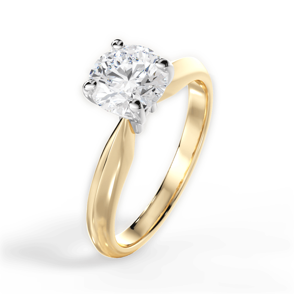 Aria Round Cut Lab Grown Diamond 18Kt Yellow Gold Engagement Ring - View 4
