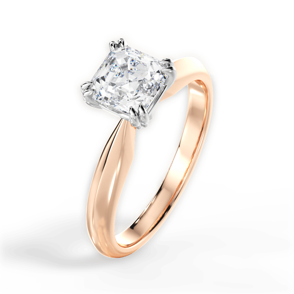Anastasia Asscher Cut Lab Grown Diamond 18Kt Rose Gold Engagement Ring - View 2