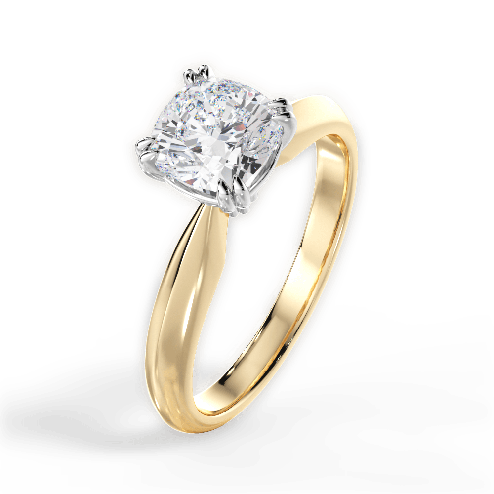 Anastasia Cushion Cut Lab Grown Diamond 18Kt Yellow Gold Engagement Ring - View 3