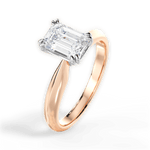 Anastasia Emerald Cut Lab Grown Diamond 18Kt Rose Gold Engagement Ring - View 4