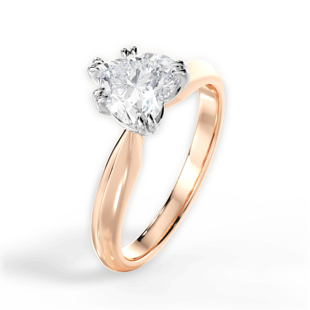Anastasia Heart Cut Lab Grown Diamond 18Kt Rose Gold Engagement Ring - View 3
