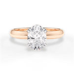Anastasia Oval Cut Lab Grown Diamond 18Kt Rose Gold Engagement Ring