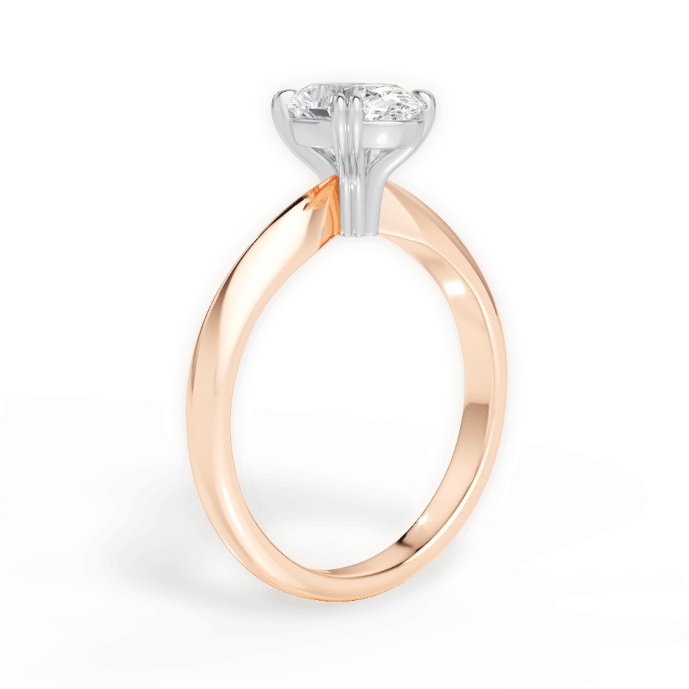 Anastasia Oval Cut Lab Grown Diamond 18Kt Rose Gold Engagement Ring - View 3