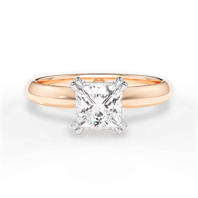 Princess lab diamond engagement ring