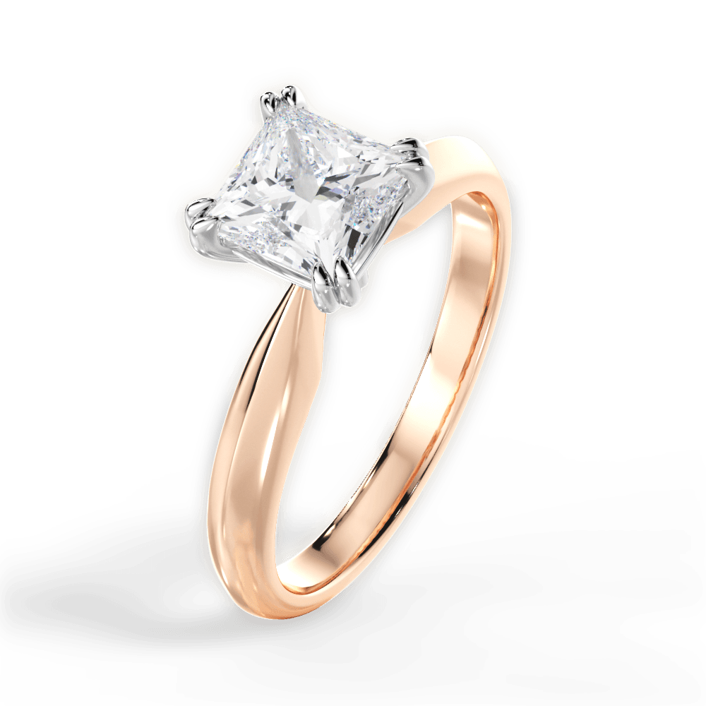 Anastasia Princess Cut Lab Grown Diamond 18Kt Rose Gold Engagement Ring - View 4