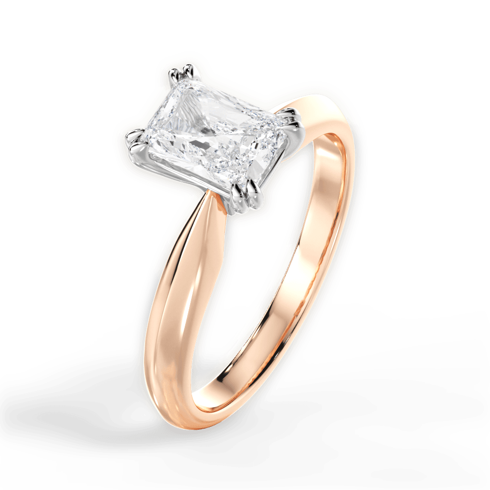 Anastasia Radiant Cut Lab Grown Diamond 18Kt Rose Gold Engagement Ring - View 3